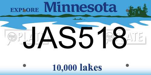 JAS518 Minnesota License Plate