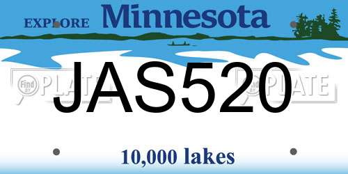 JAS520 Minnesota License Plate