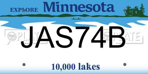 JAS74B Minnesota License Plate