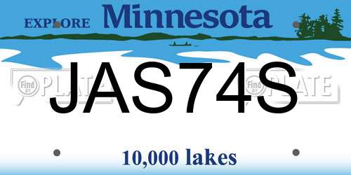 JAS74S Minnesota License Plate