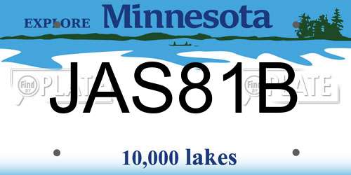 JAS81B Minnesota License Plate