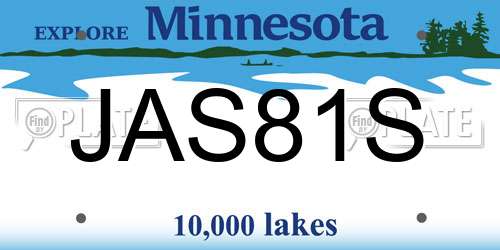 JAS81S Minnesota License Plate