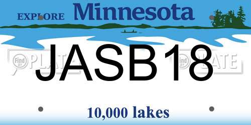 JASB18 Minnesota License Plate