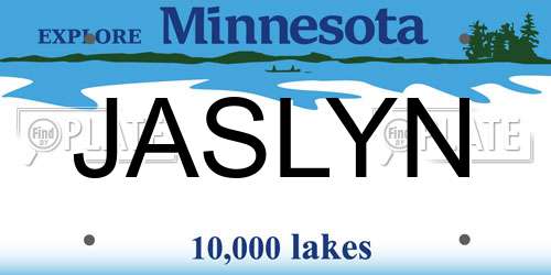 JASLYN Minnesota License Plate