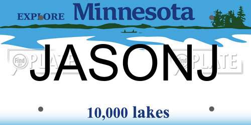 JASONJ Minnesota License Plate