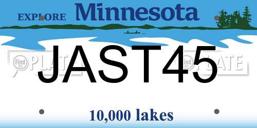 JAST45 Minnesota License Plate