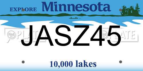 JASZ45 Minnesota License Plate