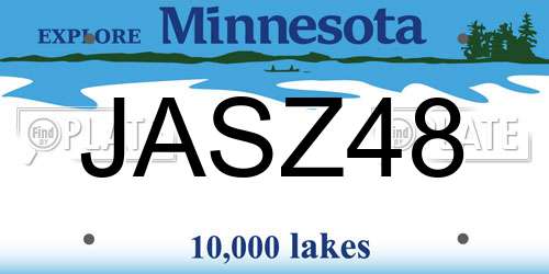 JASZ48 Minnesota License Plate