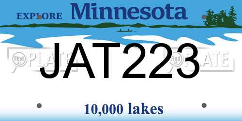 JAT223 Minnesota License Plate
