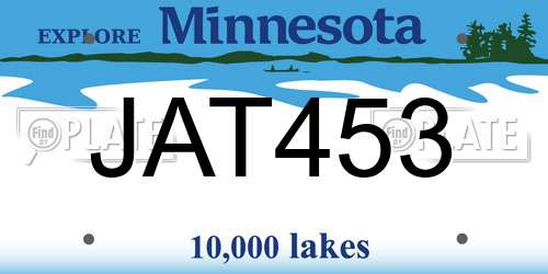JAT453 Minnesota License Plate