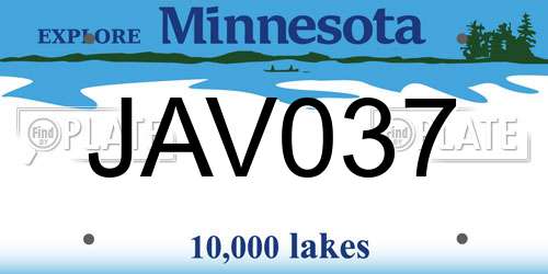 JAV037 Minnesota License Plate