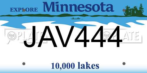 JAV444 Minnesota License Plate
