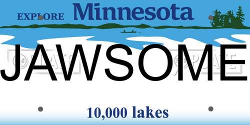JAWSOME Minnesota License Plate