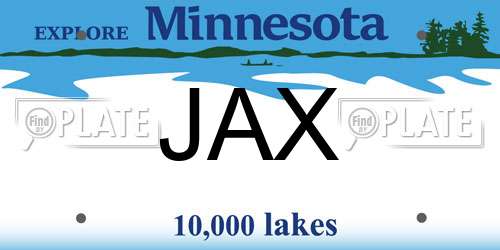 JAX Minnesota License Plate