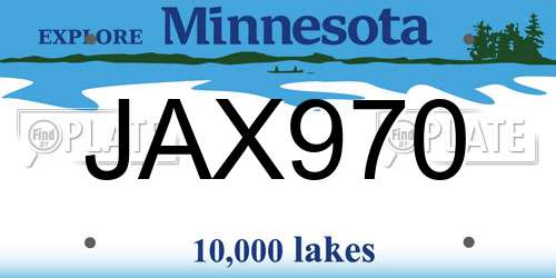 JAX970 Minnesota License Plate