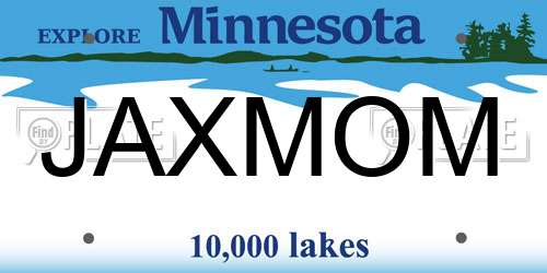 JAXMOM Minnesota License Plate