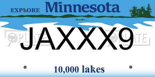 JAXXX9 Minnesota License Plate