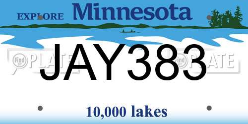 JAY383 Minnesota License Plate