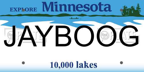 JAYBOOG Minnesota License Plate