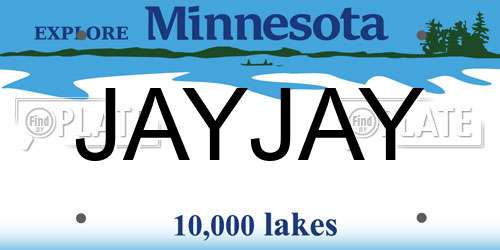 JAYJAY Minnesota License Plate