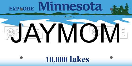 JAYMOM Minnesota License Plate