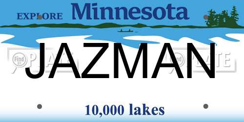JAZMAN Minnesota License Plate