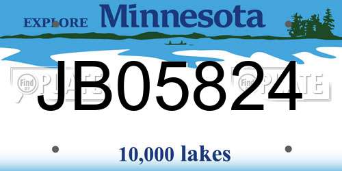 JB05824 Minnesota License Plate