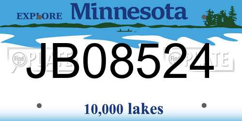 JB08524 Minnesota License Plate