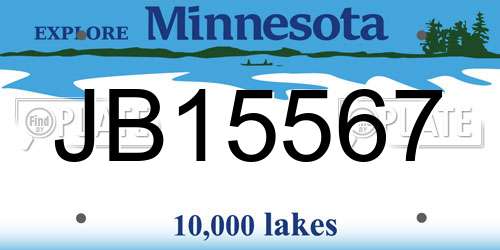 JB15567 Minnesota License Plate