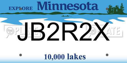 JB2R2X Minnesota License Plate