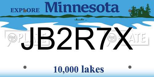 JB2R7X Minnesota License Plate
