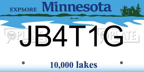 JB4T1G Minnesota License Plate