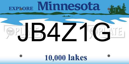 JB4Z1G Minnesota License Plate