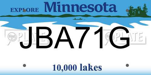JBA71G Minnesota License Plate