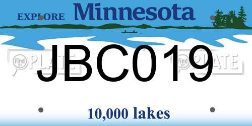 JBC019 Minnesota License Plate