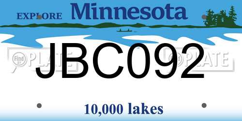 JBC092 Minnesota License Plate