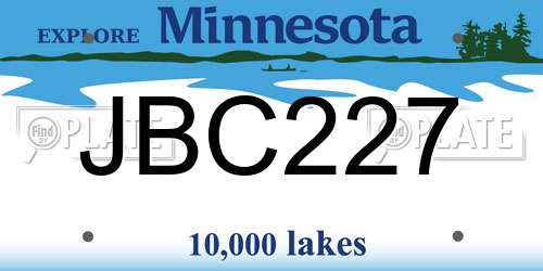 JBC227 Minnesota License Plate
