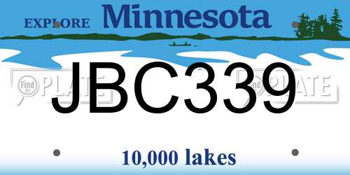 JBC339 Minnesota License Plate