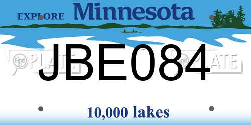 JBE084 Minnesota License Plate