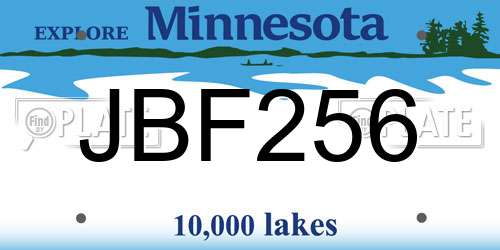 JBF256 Minnesota License Plate