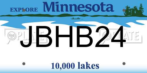 JBHB24 Minnesota License Plate