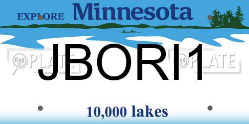 JBORI1 Minnesota License Plate