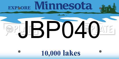 JBP040 Minnesota License Plate