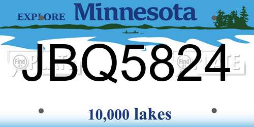 JBQ5824 Minnesota License Plate
