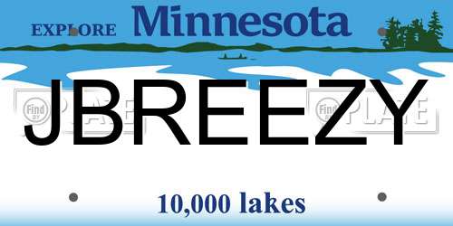 JBREEZY Minnesota License Plate
