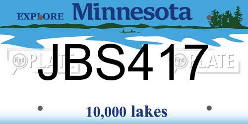 JBS417 Minnesota License Plate