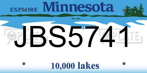 JBS5741 Minnesota License Plate