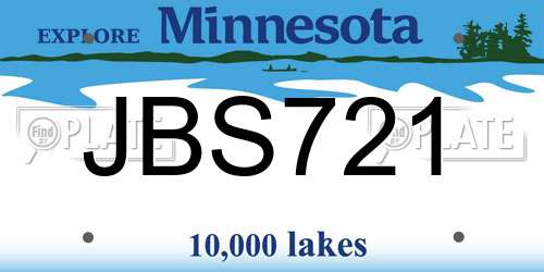 JBS721 Minnesota License Plate