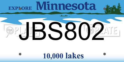 JBS802 Minnesota License Plate