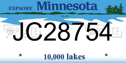 JC28754 Minnesota License Plate